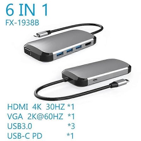 9 i 1 USB C HUB Typ C till USB 3.0 HDMI-kompatibel RJ45 VGA PD 100W Adapter Typ C Dockningsstation För Macbook Air Pro USB C