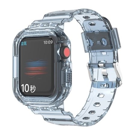 Apple Watch Series 8 (45mm) / Watch Ultra skyddande klockarmband med fodral - Transparent Blå