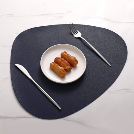 43x36 cm Läder Bordslöpare Western Bordstablett Lätt Att Rengöra Triangel (Blå)