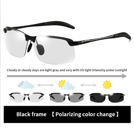 Polariserade solglasögon Herr Photochromism Square Solglasögon Ut