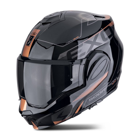 Åpningshjelm Scorpion EXO-Tech EVO Traveller Svart/Kobber M