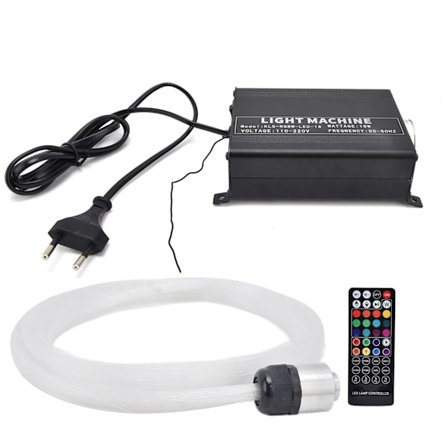 RGBW-valokuitu tähtitaivasvalosarja, 40 näppäimen kaukosäädin KTV-baarin koristeluun, 100–240 V EU