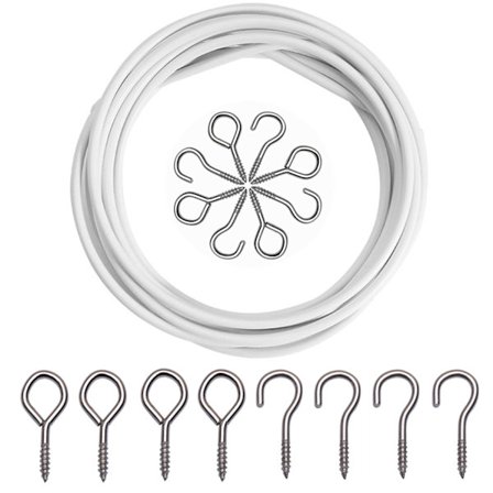 Gardinsnor 4 meter nettgardinsnor 8 kroker