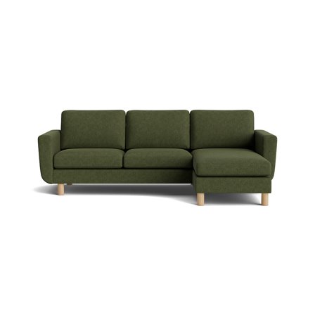 Vendbar Haven chaiselong sofa, Aragon Grøn - Smal chaiselong - Vendbar Opstilling, høj komfort - 260x150x86cm - Sofa, Chaiselong