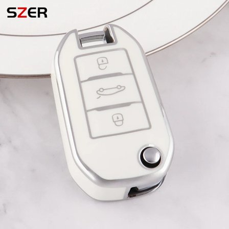 Nytt TPU bil flip nøkkelveske deksel skall for Peugeot 208 308 408 508 2008 3008 4008 5008 for Citroen C3 C4 CACTUS C6 C8 tilbehør