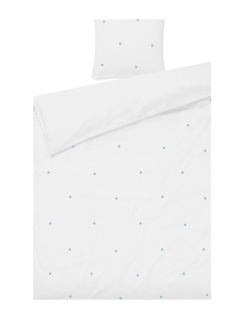 Juna | Daisy Sengetøj 140X220 Cm Hvid/Lys Blå Dk | 140X220CM