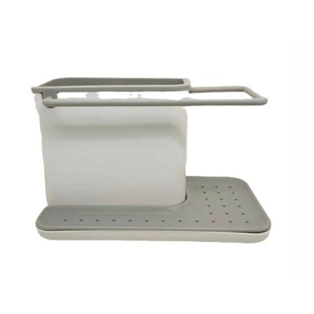 Diskställ med integrerad avlopp, hållare för svamp, borste, diskmedel och disktrasa, avtagbar, vanlig storlek