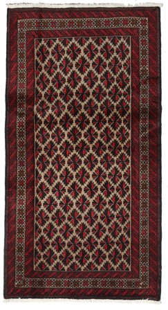 Tapete Persa Balúchi 92X175 Castanho/Vermelho Escuro (Lã, Pérsia/Irão)