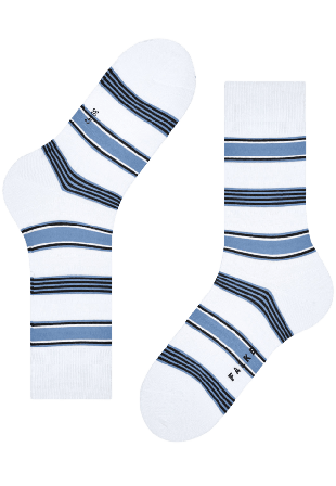 Falke Marina Stripe Strumpor Herr Vit 45-46