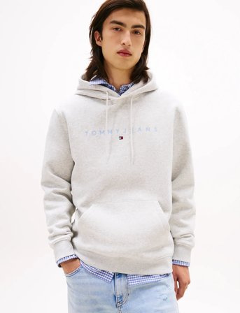 Tommy Jeans Tjm Reg Linear Logo Hoodie Ext - Grey - L