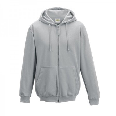 Awdis Plain Mens Hooded Full Zip Hoodie / Zoodie M Heather Grey