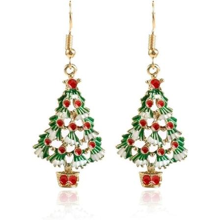 Julgran Örhängen Blanka Zirkon Strass Kristall Jul Örhängen Ljus Lyx Julgran Stud Örhängen Christma Smycken för Kvinnor Flicka