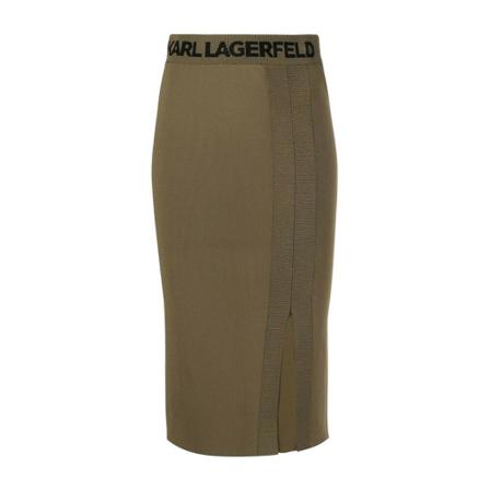 Karl Lagerfeld, SLV Logo Knit Dress Groen, Dames, Maat:M
