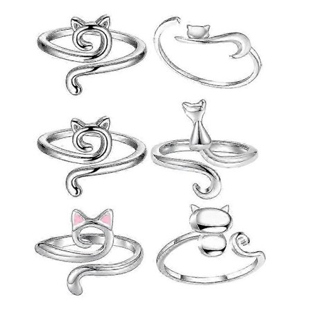 6 stk Heklenål Spenningsring Strikkering Heklenål Ring for Finger Heklenål Ring Heklenåler