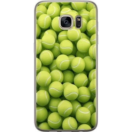 Kompatibel Mobilcover til Samsung Samsung Galaxy S7 edge Mønster af grønne tennisbolde i høj detalje, sporty motiv med gentagende tekstur og stærk