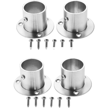 4-pak rustfritt stål kleshengere flens rørbrakett og støtte, rør til rør tilkobling, klesstang holder - 32mm-PHWJ