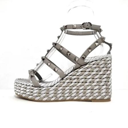 Valentino Vintage Pre-owned Læder sandaler Grå, Dame, Størrelse: 36 EU