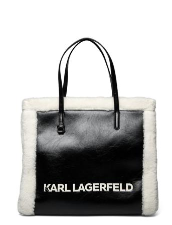 K/Skuare Lg Tote Shearling Shopper Veske Svart Karl Lagerfeld