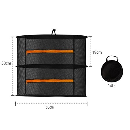 Urte-Tørrenet, 2 Lag 60cm Diameter Foldbar Hængende Tørrestativ