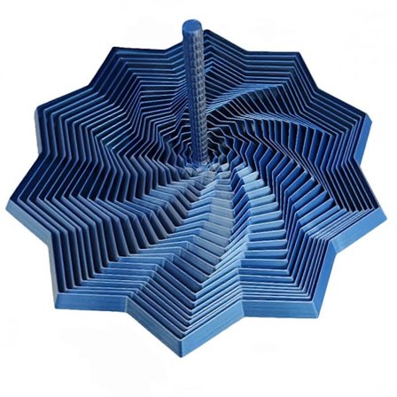 3D-printet utvidbar sensorisk fidget-stjerne, fraktal sekskant fidget-leke med håndtak, bikube-virvlende spiraldesign, stressreduserende leke for 