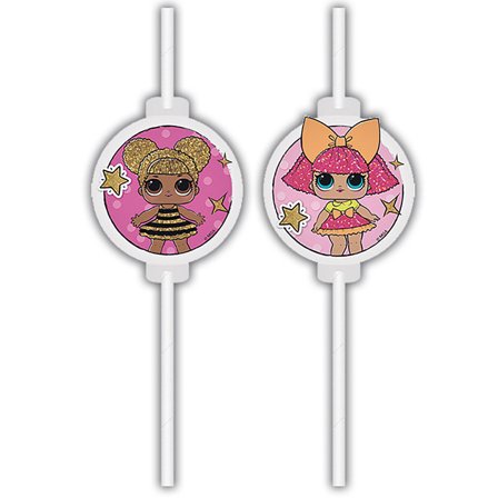 LOL Glitterati Sugrör 4-pack - LoL Surprise Kalas Dekoration - Kalaslagret.se