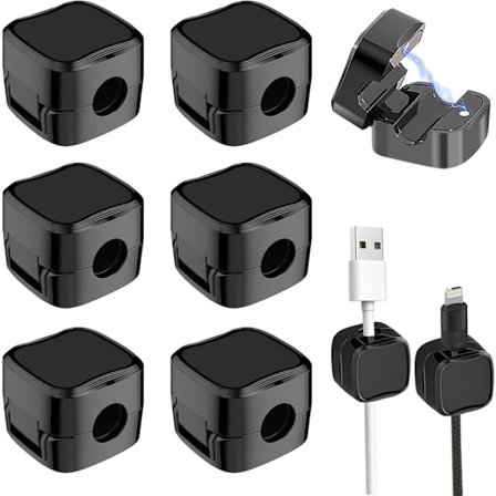 6 kpl Magneettisia Kaapelinklipsuja Magneettinen Kaapelinsäilytin Johdonjärjestäjäpidike Kotiin Toimistoon Pöydälle Puhelimeen Autoon Magneettinen 