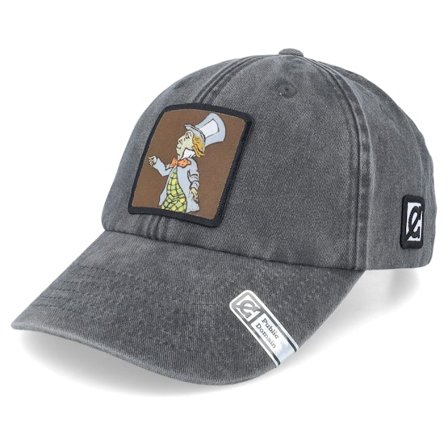 Public Domain - Black unconstructed Czapka Z Daszkiem - Mad Hatter Washed Black Dad Cap @ Hatstore