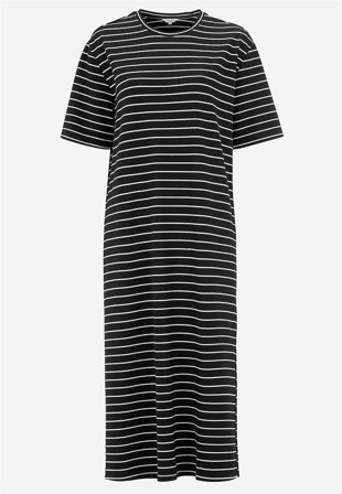 Cellbes of Sweden - Jersey-kjole i tung kvalitet i stripete / svart / beige for damer i størrelse 34/36