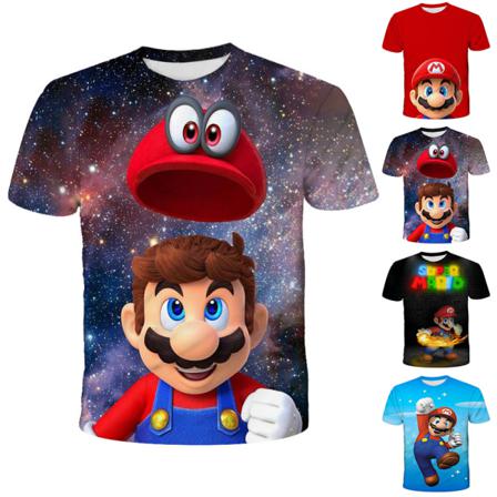Super Mario Boy T-shirt För Barn, Kortärmad 3d-mönster Casual