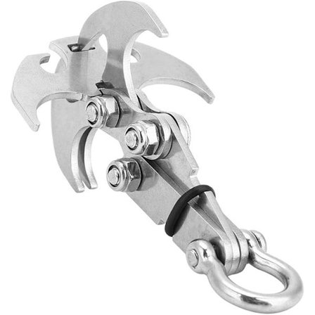 Klatrekrog i rustfrit stål, foldbar tyngdekraftskrog, udendørs overlevelsesværktøj, bjergbestigning, camping, vandreture, boligindretning