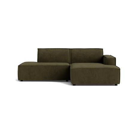 Lyon Lille Chaiselong Sofa, Højrevendt Open End - Capri Mørkegrøn - Kompakt Design 247x160x80cm - Perfekt til Små Stuer og Lejligheder