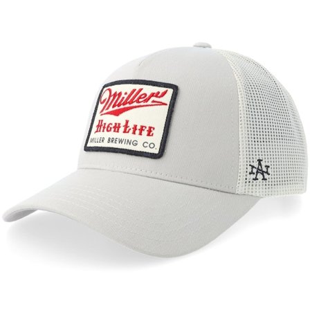 American Needle - Zwart trucker Cap - Hatstore Exclusive x Miller High Life Ivory/Stone Trucker @ Hatstore