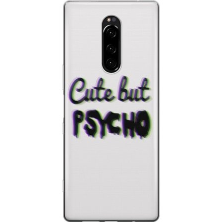 Kompatibel Mobilcover til Sony Xperia 1 Rainbow-farvet legetøjsfigur med et glad ansigt og farverige cirkler i en legesyg studieillustration