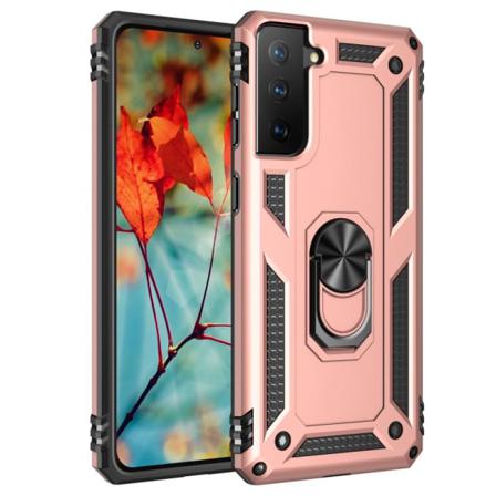 Samsung Galaxy S21 - Armor Ring Skal - Roséguld Roséguld
