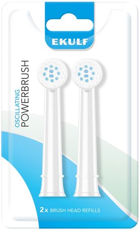 Ekulf PowerBrush White Refill 2 Stk, Medicin & Pleje, Tandbørster, Børstehoveder