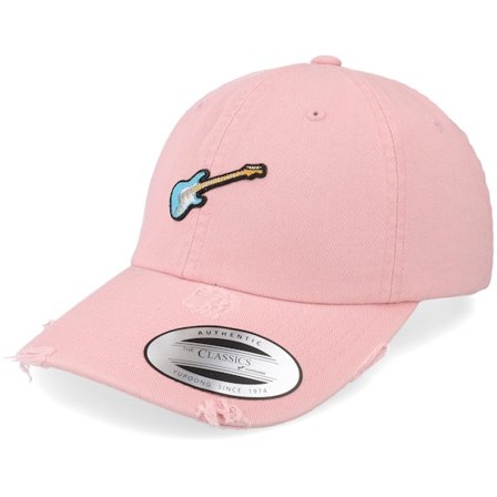 Abducted - Rose unconstructed Casquette - Strat Guitar Patch Pink Destroyed Dad Cap @ Hatstore