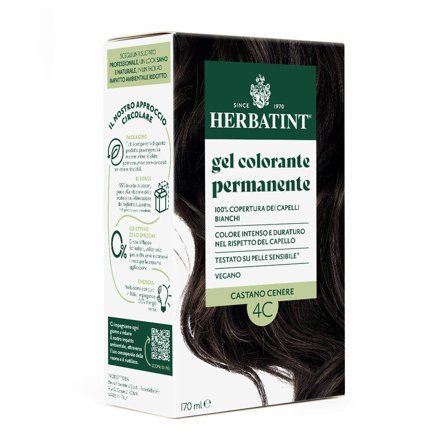 Herbatint Gel Colorante Permanente 4C Castano Cenere 170ml