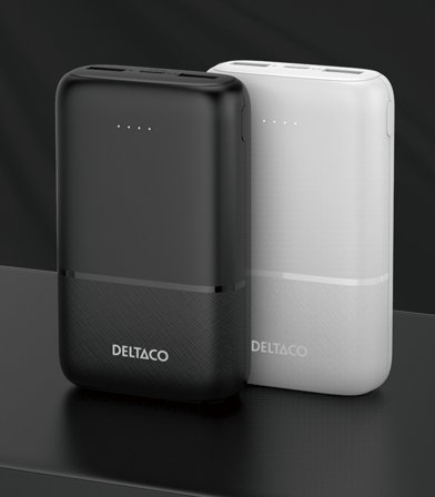 Deltaco Power bank 10 000 mAh, 2x USB-A, 1x USB-C