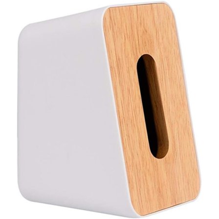 Trä Näsdukslåda Vertikal Med Lock Desk Klassisk Vit Vit