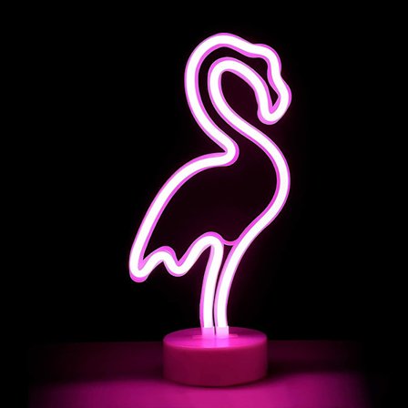 LED Flamingo Neon Lys, Neon Natlys, USB/Batteridrevet Neon Lys Dekorationslys, Vægdekoration til Fest Fødselsdag, Børneværelse, Julelys