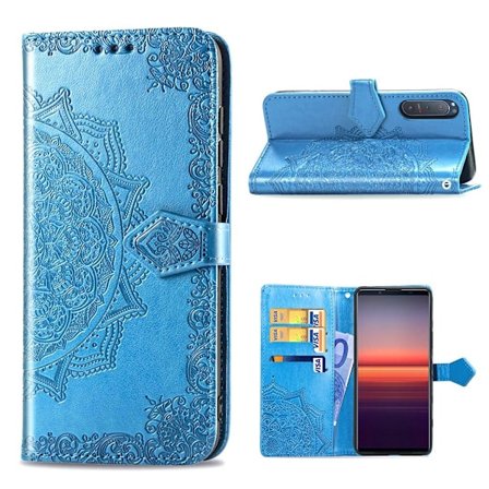 Mandala läder Sony Xperia 5 II fodral - Blå