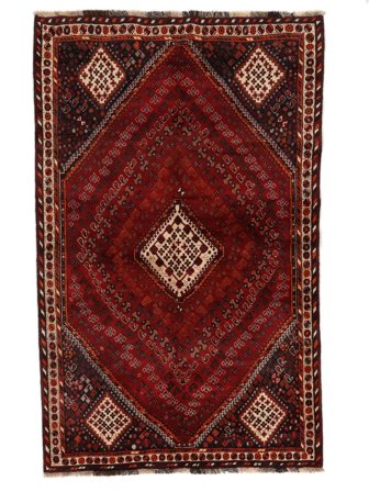 Orientalischer Ghashghai Teppich 160X256 Schwarz/Dunkelrot Wolle, Persien/Iran