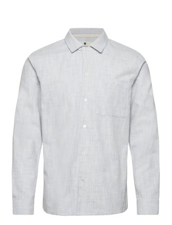 Akkurt L/S Slub Shirt Tops Shirts Linen Shirts Blue Anerkjendt