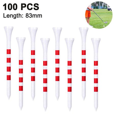 100 golf tees træ - 100 stk. 70mm / 83mm bambus træfarve 83 mm