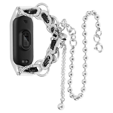 Smart klockarmband för Xiaomi Mi Band 3/4 Två rader Rostfritt stål Ersättningsarmband Armband