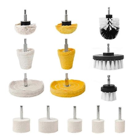 Aluminium Hjul Poleringssæt til Boremaskine Poleringshjul til Bil Motorcykel Fælg Manifold Polering til Træ 14 STK nyt