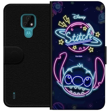 Motorola Moto E7 Tegnebogsetui Stitch Neon