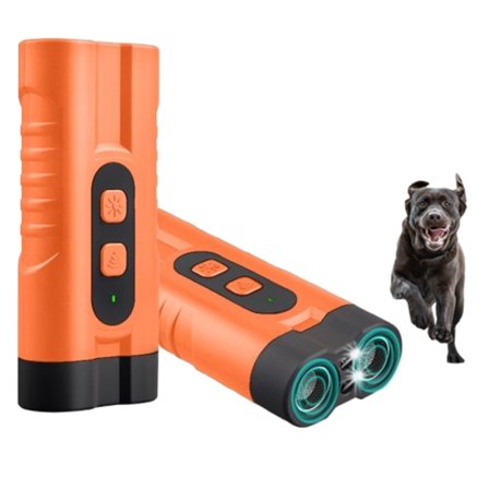 4-i-1 Ultralyd Antibjeff Hund, Ultralyd Hundetræner, Hundegøen Stopper Med LED & Dobbelt Sender Ultralyd, Type-C Hurtigopladning