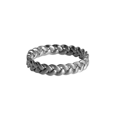 Jane Kønig Medium Braided Ring, sterling silver , Grijs , Dames , Maat: 60 MM