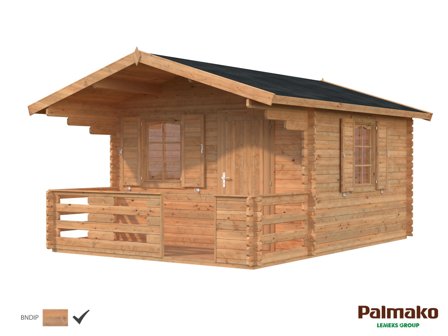 Palmako Emma Stuga 15,2 m²/inv. 10,4+4,2 m², brun, impr., Stugor & förråd